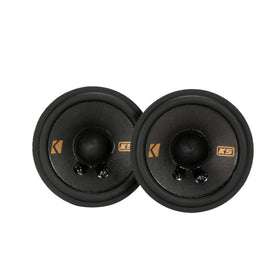 KICKER front view of both speakers showing clean fit and improved sound