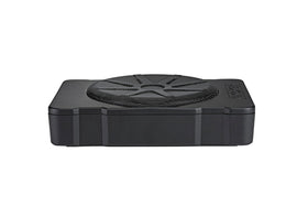 KICKER HS10 woofer driver close-up highlighting deep bass potential.
