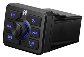 KICKER KBTR with large backlit LED controls in action during riding.
