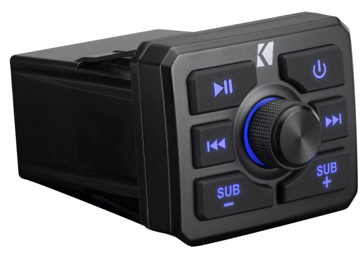 KICKER KBTR USB and AUX connections offering flexible media options.