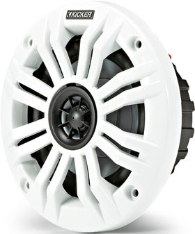 KICKER KM4 tweeters close-up reveals crisp highs for clear onboard audio.