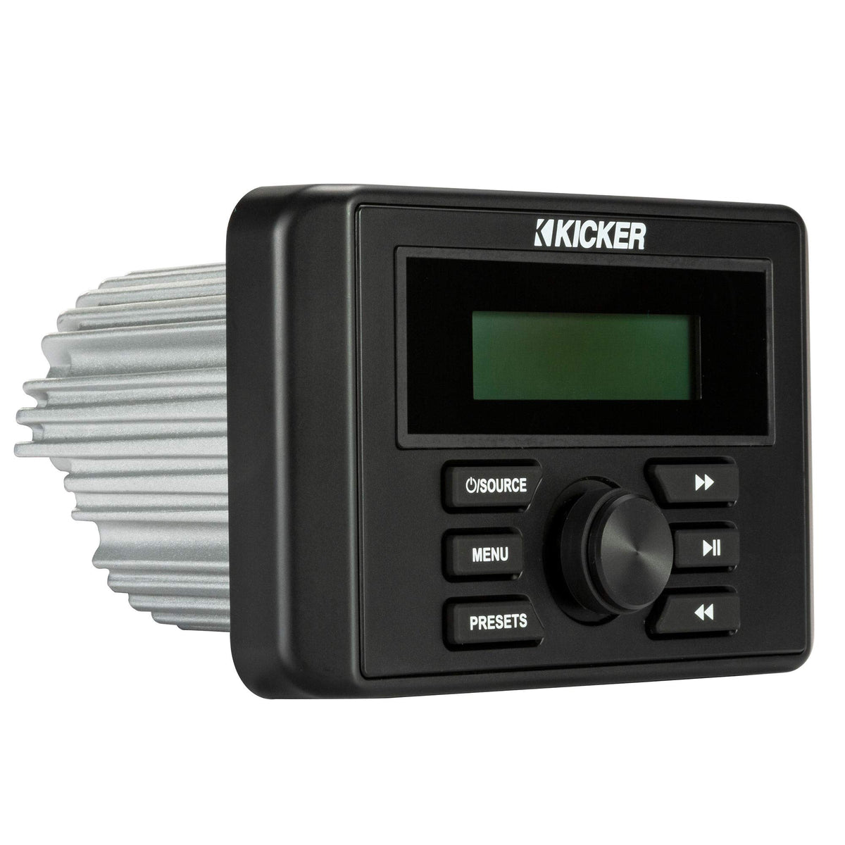 KICKER KMC3 IPX66 weather-ready build shown with badge.