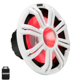 KICKER KMF124 12-inch marine subwoofer delivering deep bass on water