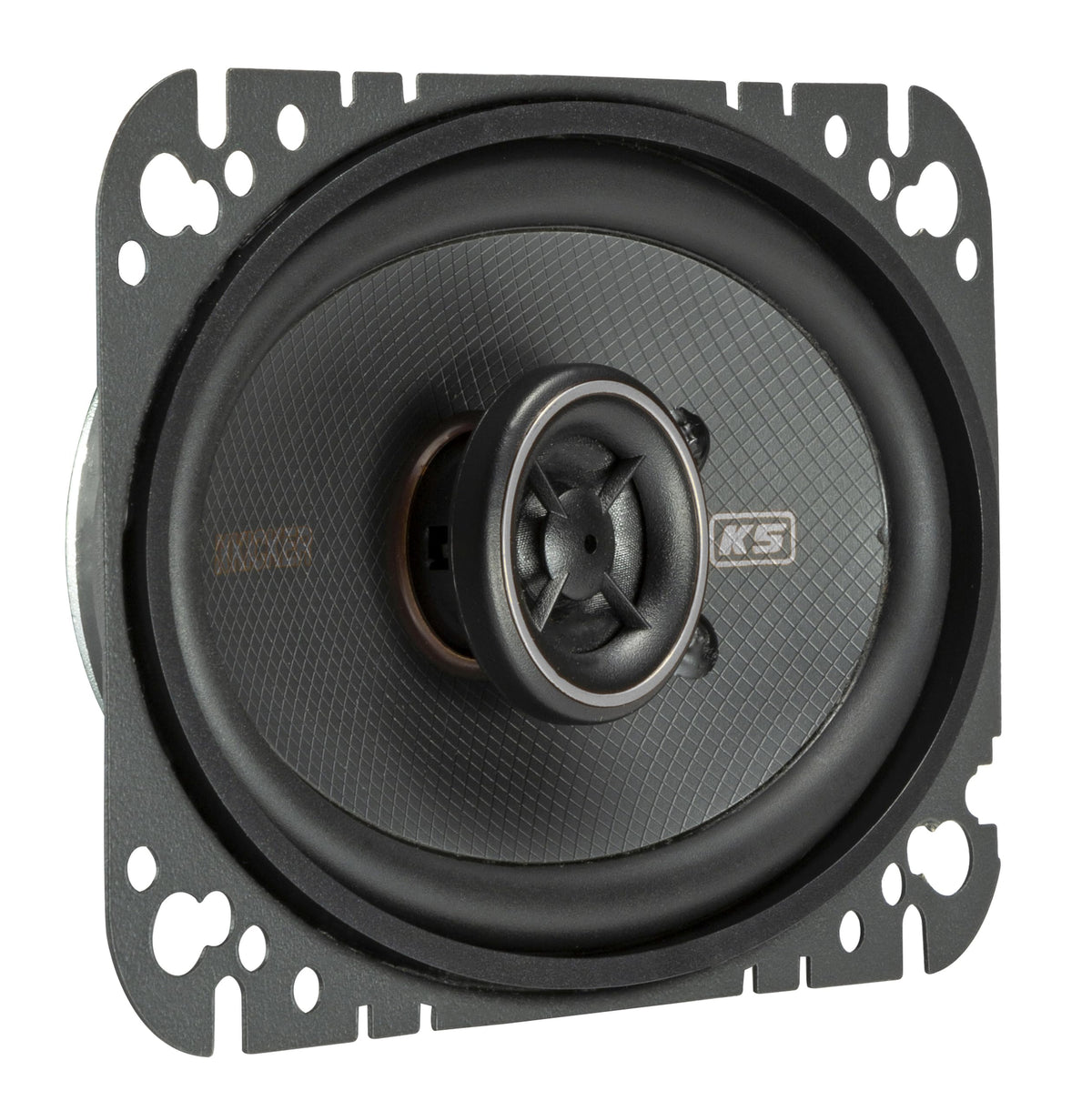 KICKER KS-Series 4x6 side profile illustrates low-profile design for dash compatibility