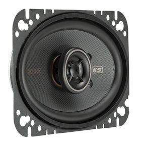 KICKER KS-Series 4x6 side profile illustrates low-profile design for dash compatibility