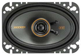 KICKER KS-Series 4x6 tweeter closeup emphasizes detailed highs and minimal protrusion