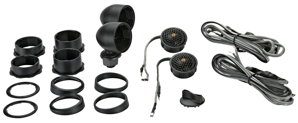 KICKER KST2504 grilles included for protected, clean installation.