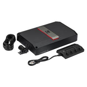 KICKER LX1200.5 main amplifier front view showing robust build for car audio