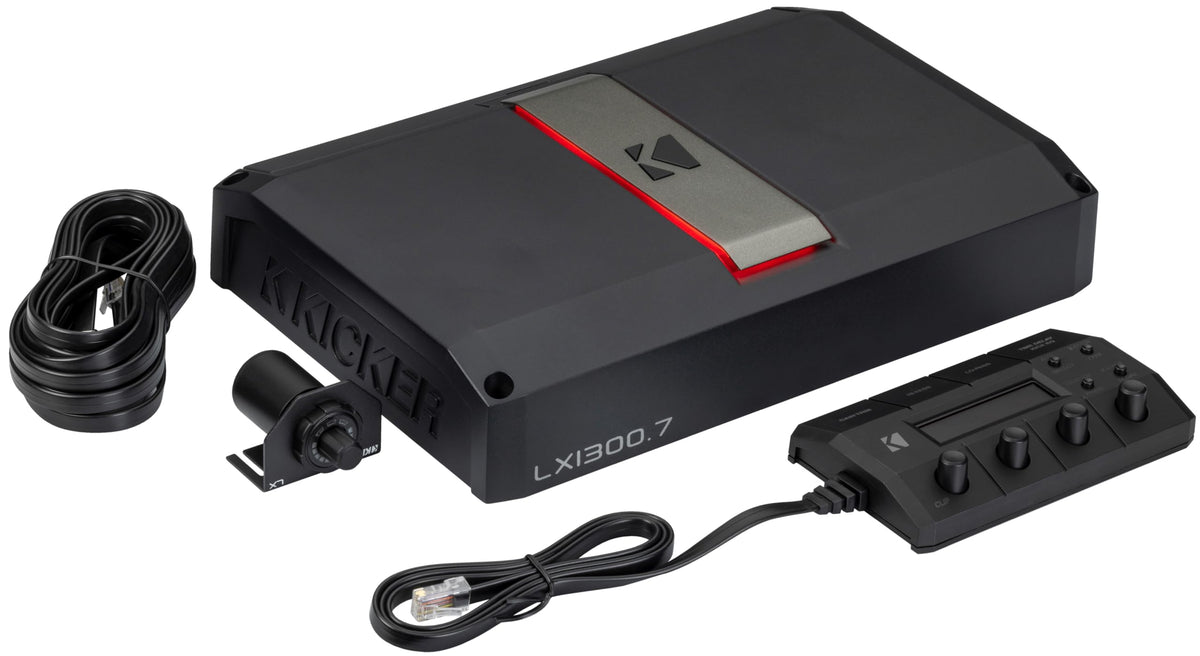 KICKER LX1300.7 Class-D efficiency emphasizes lower heat and power draw