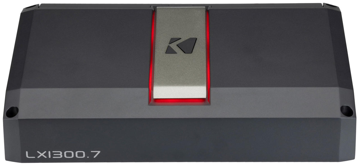 KICKER LX1300.7 front panel shows all-in-one power for full car audio setup