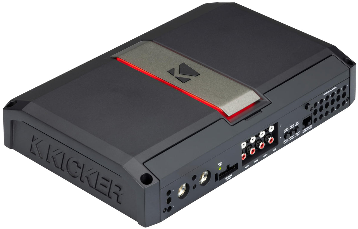 KICKER LX1300.7 LXRC remote enables instant bass adjustments