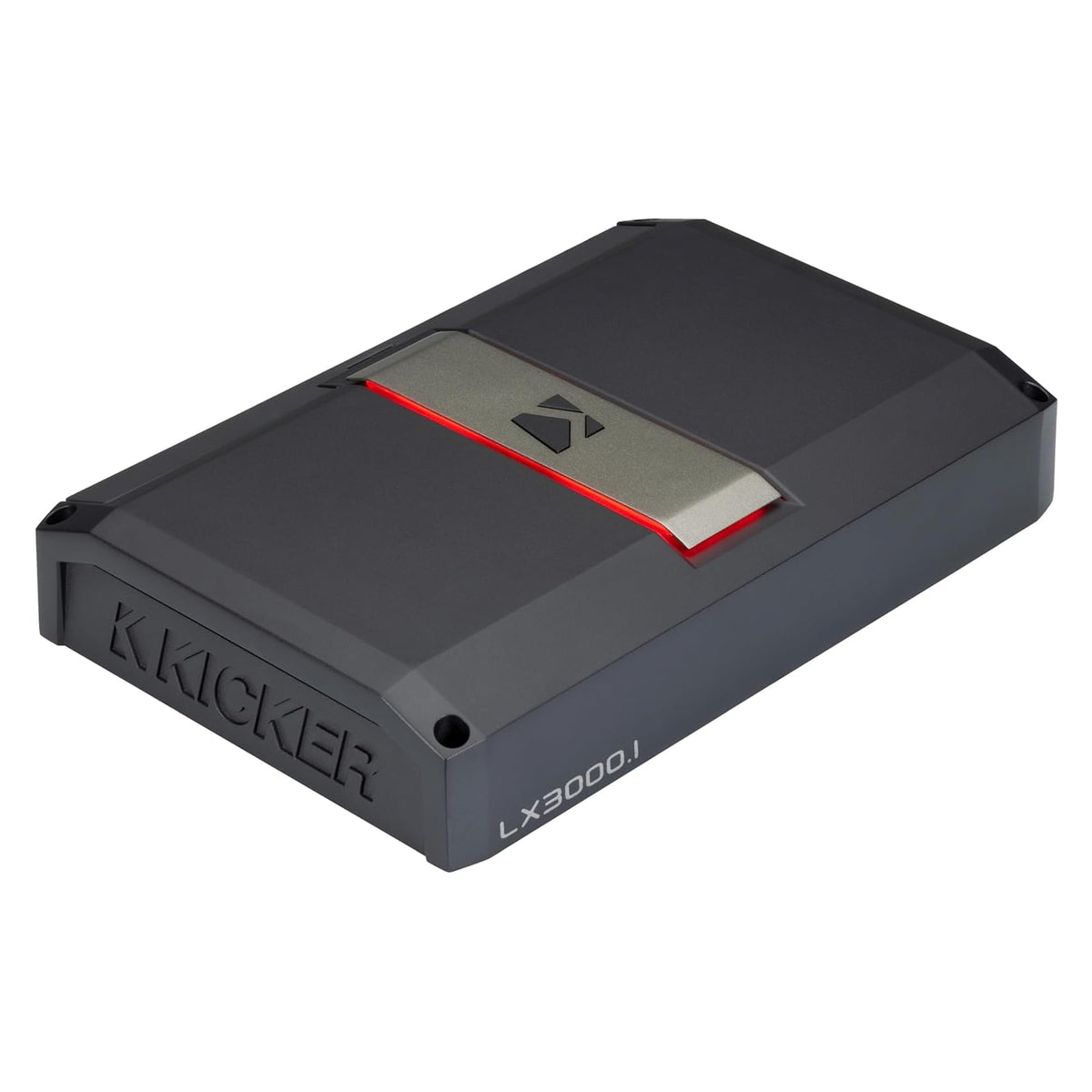 KICKER LX3000.1 rear view showing ports and cooling for reliable operation