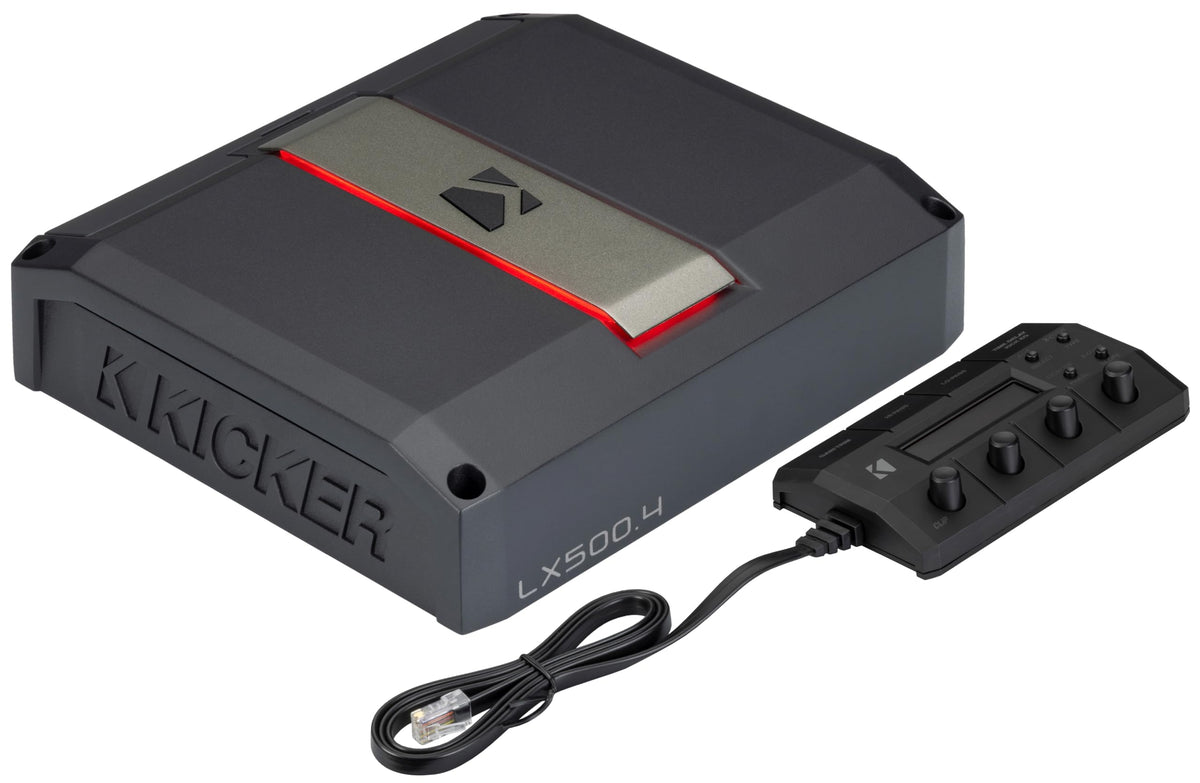 KICKER LX500.4 FIT+ audio path reducing noise for cleaner sound.