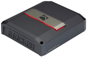 KICKER LX500.4 heat sink and cooling fins for reliable performance.