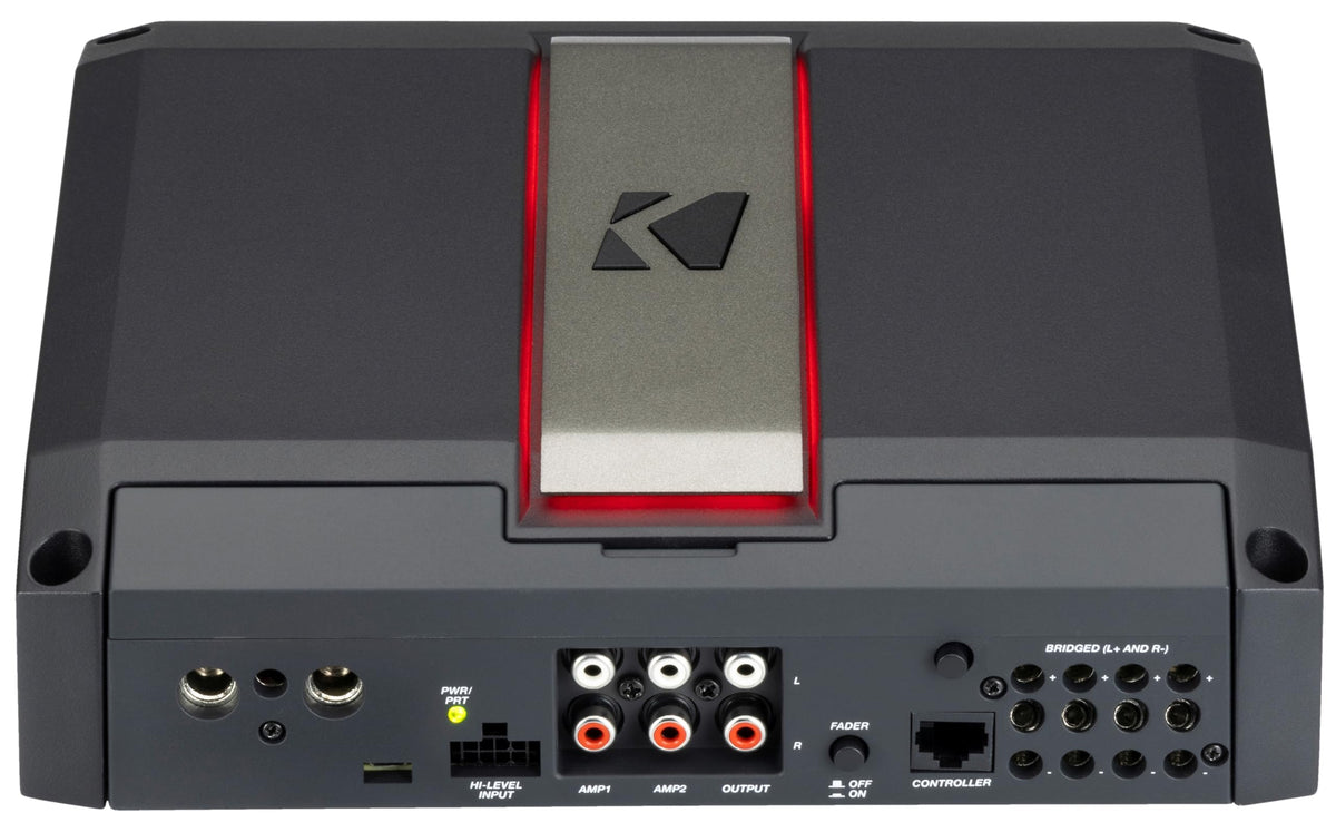 KICKER LX500.4 RGB LED center panel for customizable lighting.