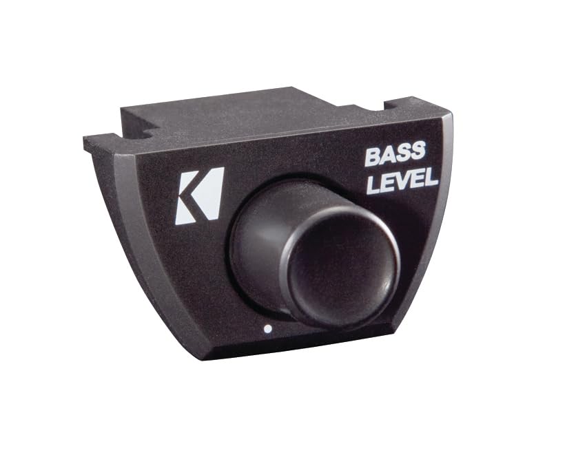 KICKER rear connector view showing REMOTE BASS jack for simple plug‑in installation