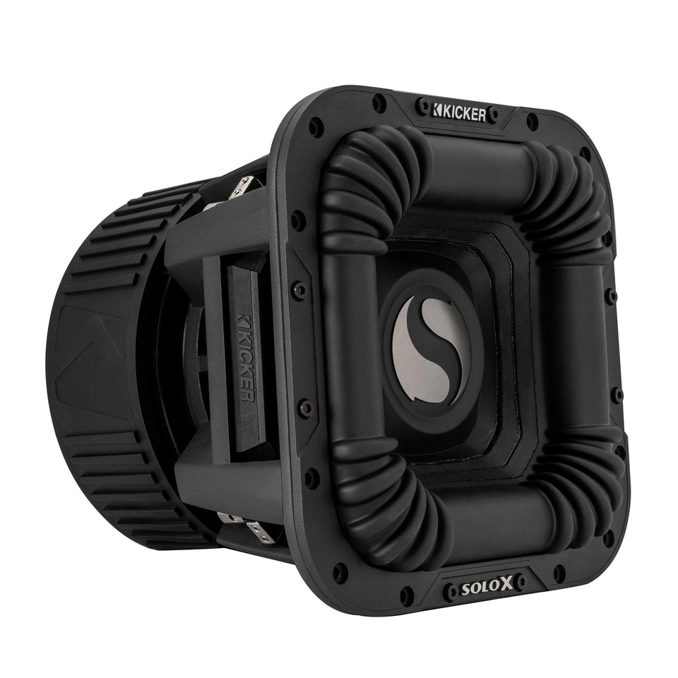 KICKER SoloX L7X magnet system delivers precise bass at high volume.