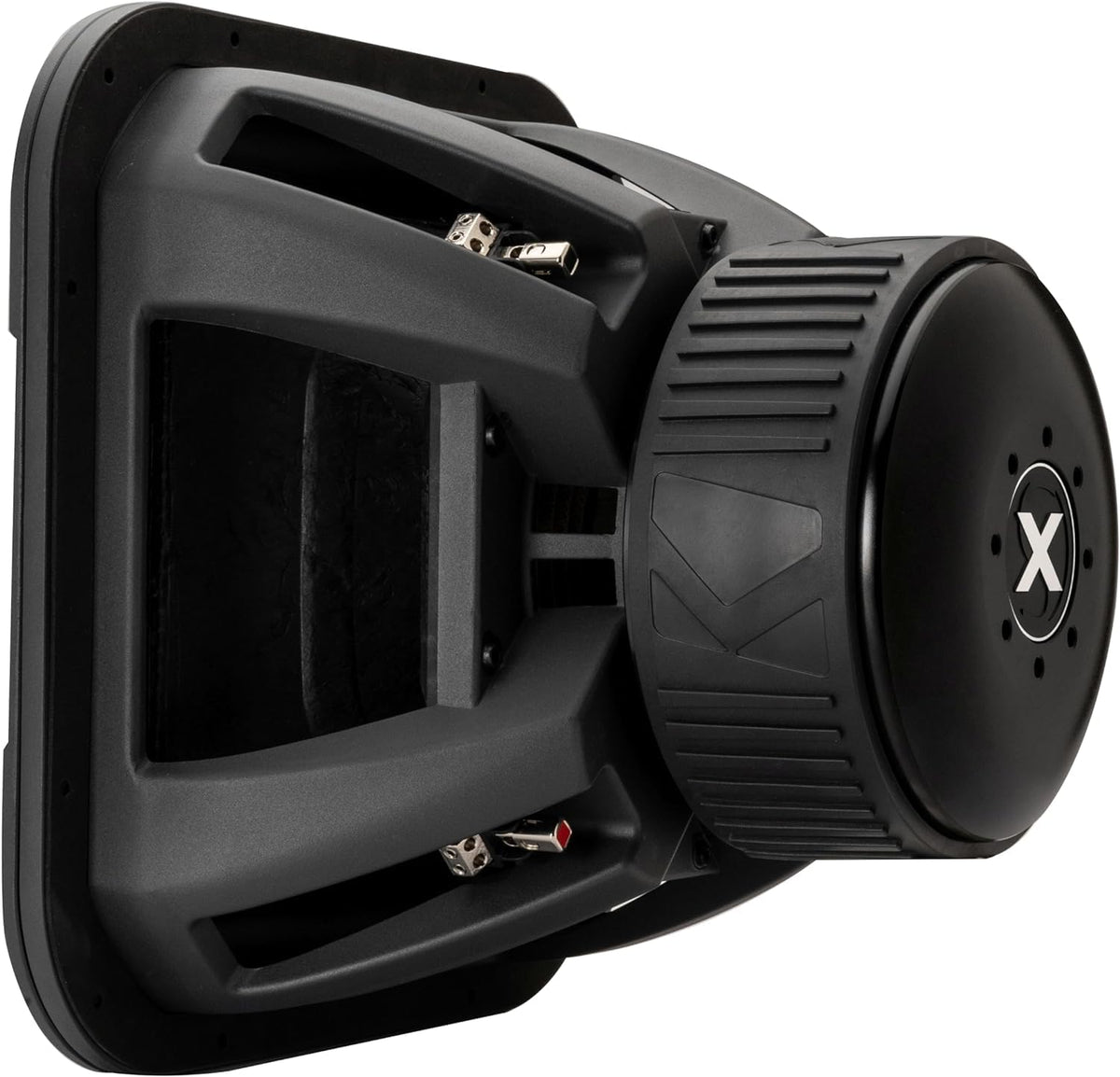 KICKER SoloX L7X cast-aluminum basket adds strength for rugged use