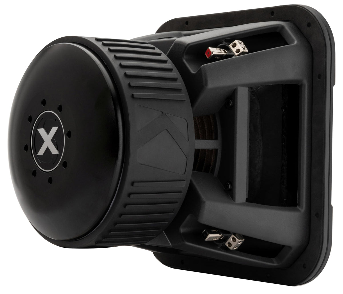 KICKER SoloX L7X cast-aluminum basket reinforcing structural rigidity