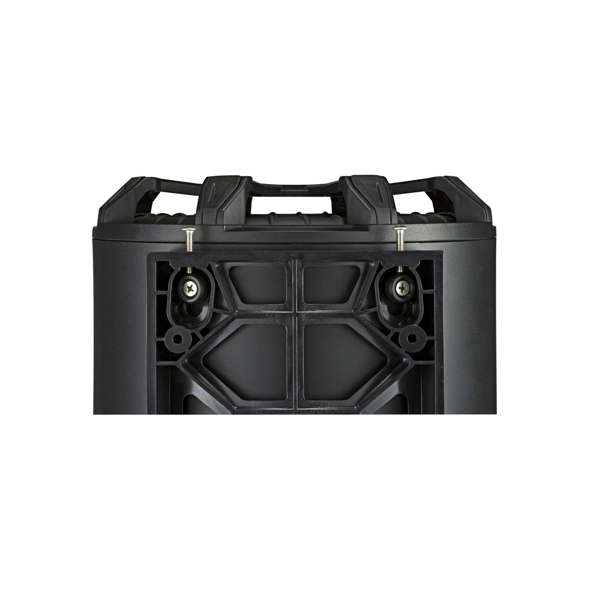 KICKER TB10 passive radiator close-up highlights deeper bass via opposite-side reflex design.