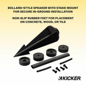 KICKER Towerscape outdoor ambience provides clear sound in open spaces.