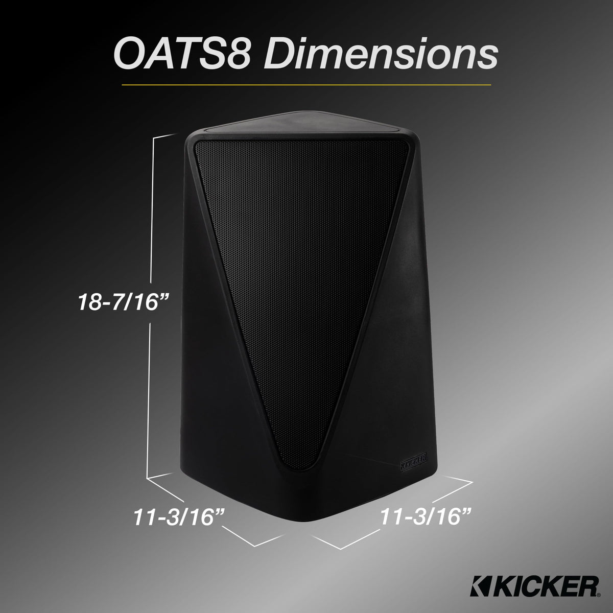 KICKER Towerscape weatherproof enclosure protects against rain and sun.