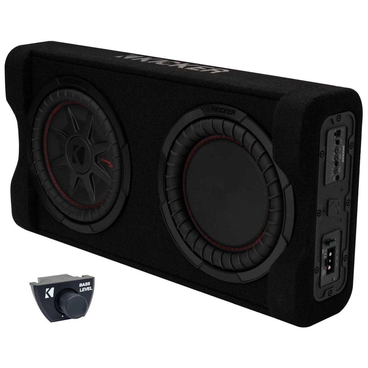 KICKER TRTP10 down-firing enclosure under seat delivering compact bass