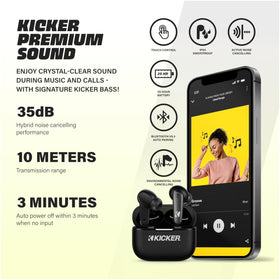 KICKER TW3 in transparent mode keeps situational awareness during workouts.