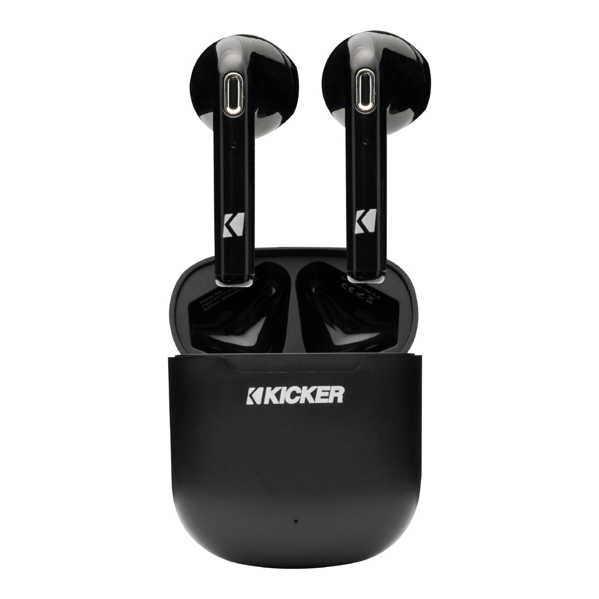 KICKER TWS1 earbuds in-ear design deliver secure fit and clear audio.