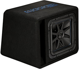 KICKER VL7S122 subwoofer front view showing bass-ready profile for car audio