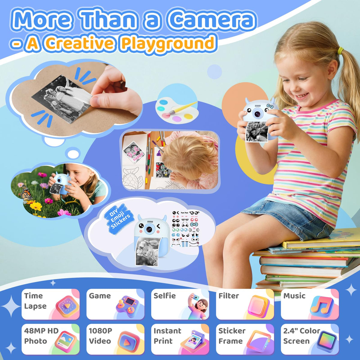 Kidagins Kids Camera 2.4-inch screen makes framing simple.