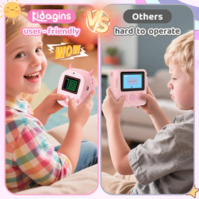 Kidagins camera with 2.4-inch screen ideal for framing selfies.