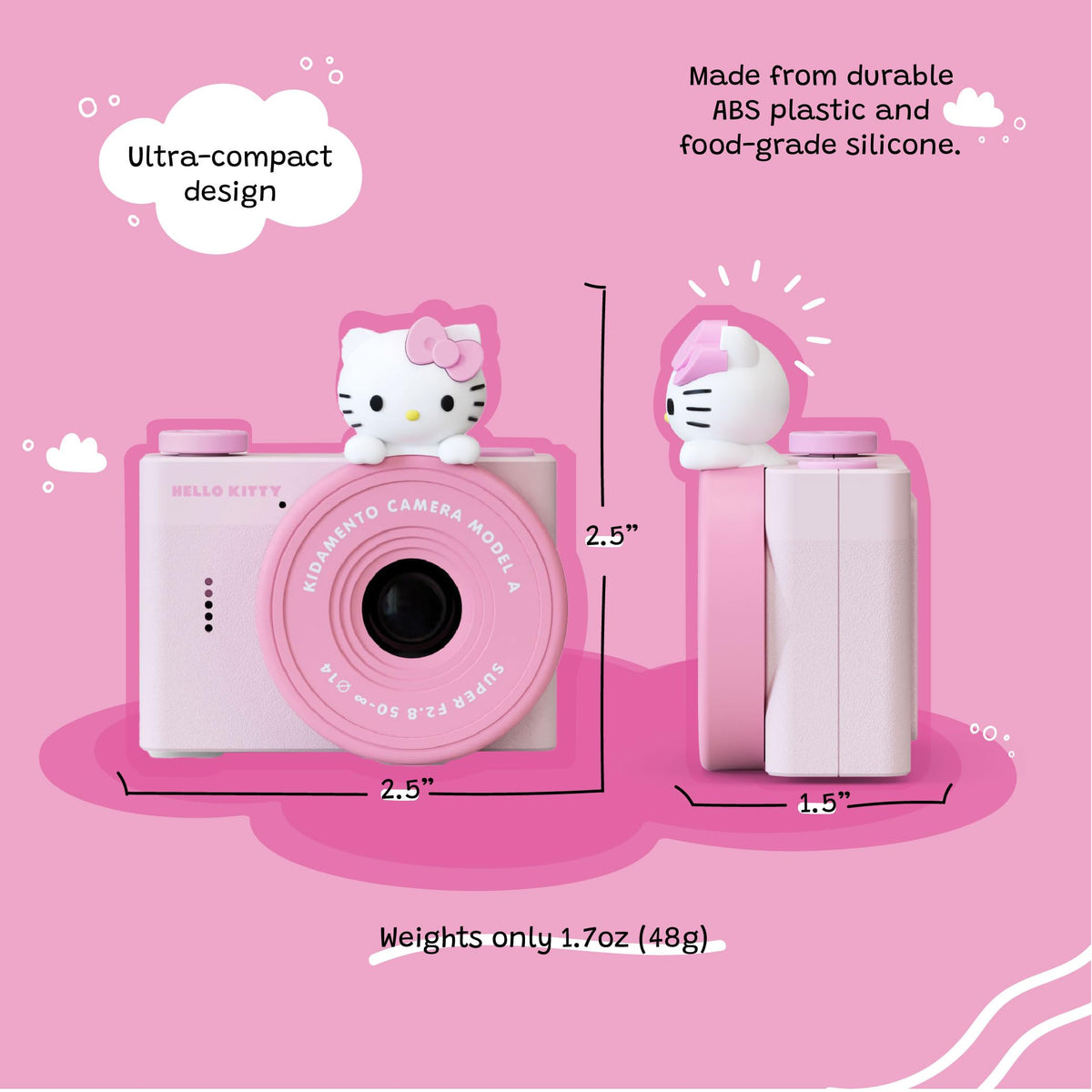 Kidamento Hello Kitty camera back view showing simple controls