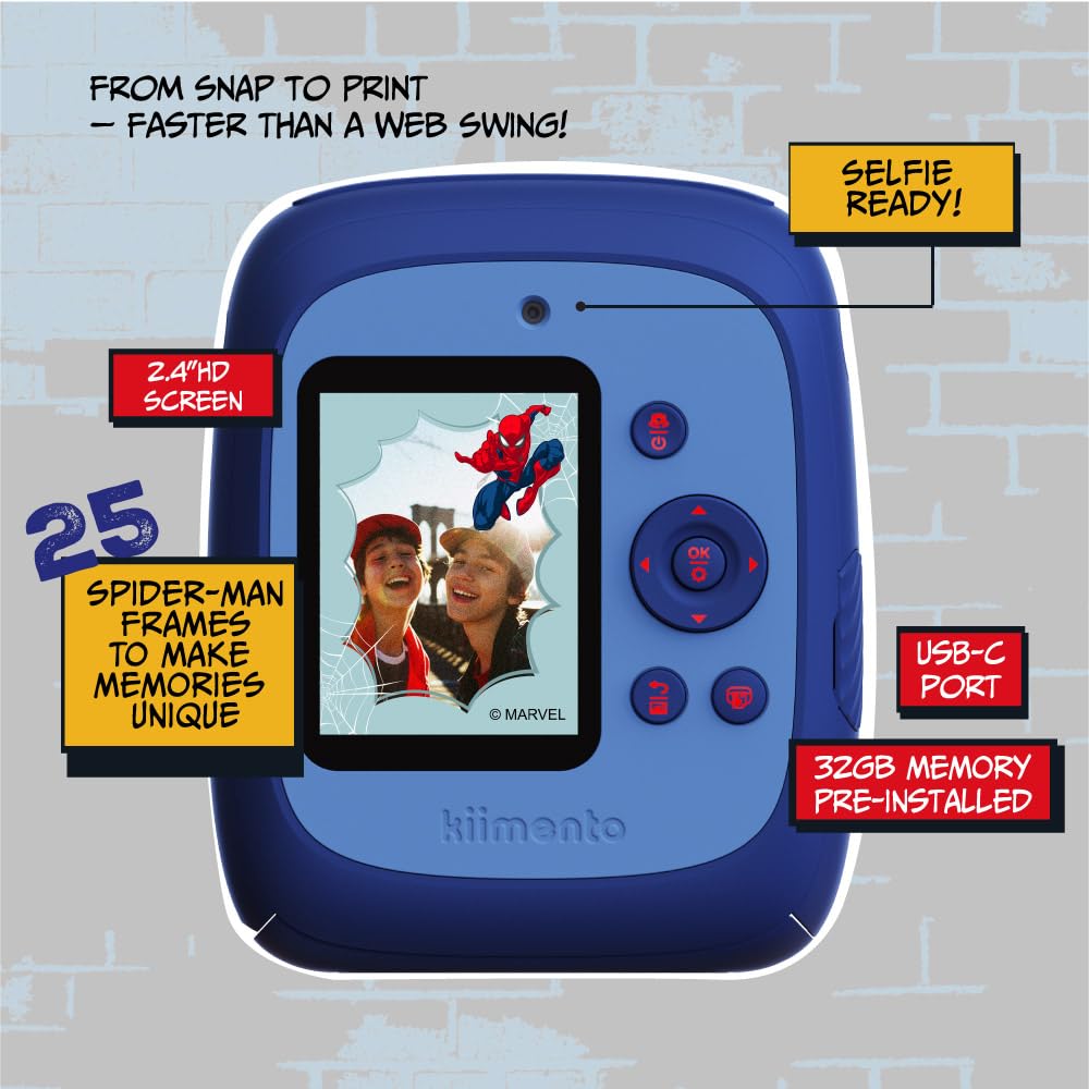 Kidamento Spider-Man 32GB SD card included for generous storage