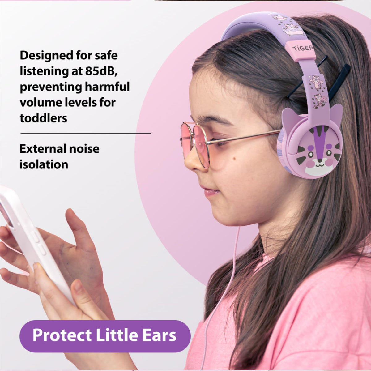 Kidrox adjustable headband detail showing growth-friendly fit