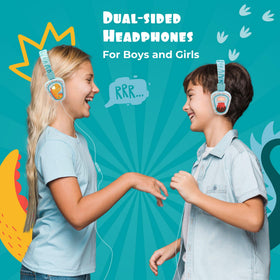 Kidrox Dino headphones use a USB-C plug for reliable wired connections across devices.