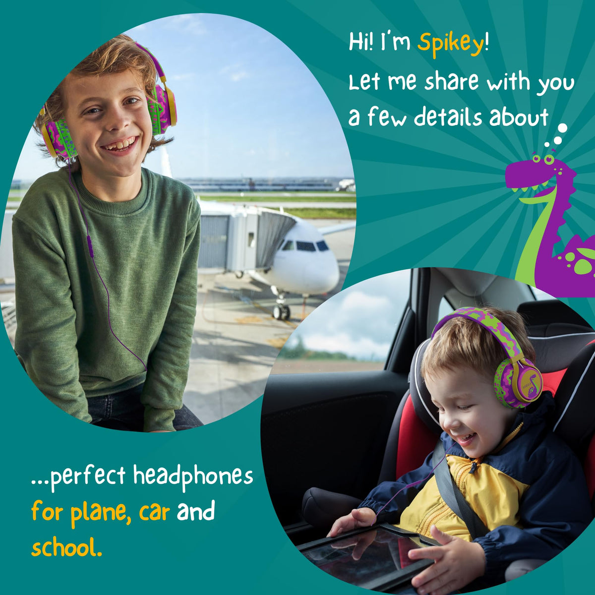 Kidrox Spikey Dino Headphones ultra-soft earcups enhance comfort during long study or play sessions.