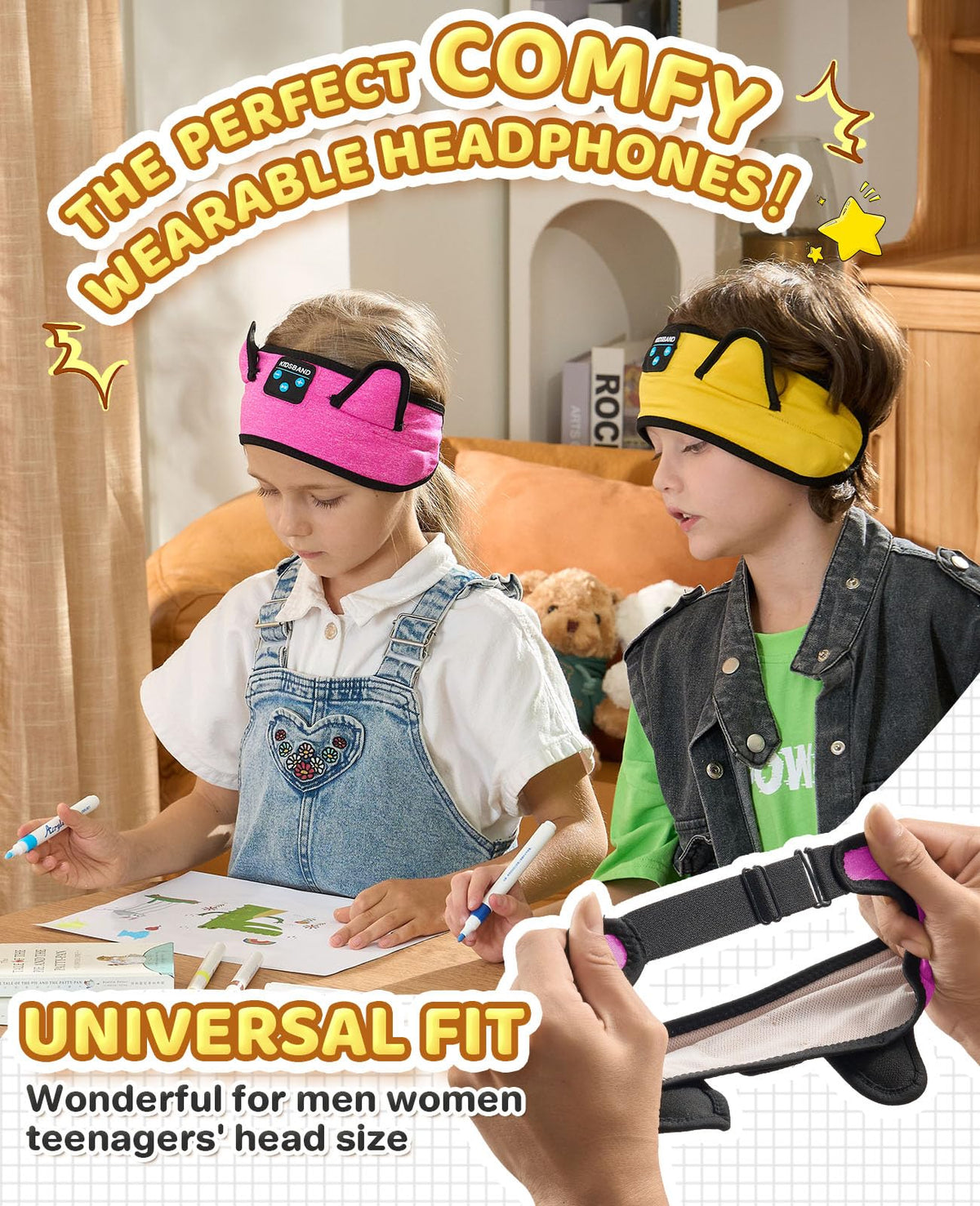 KIDSBAND built in microphone and controls for easy use.