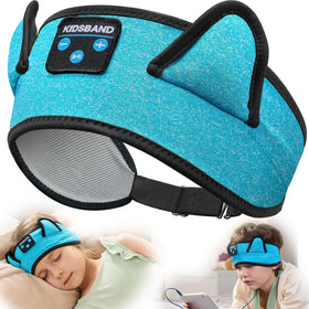 KidsBand cat-ear headband wireless headphones for kids, travel-ready.