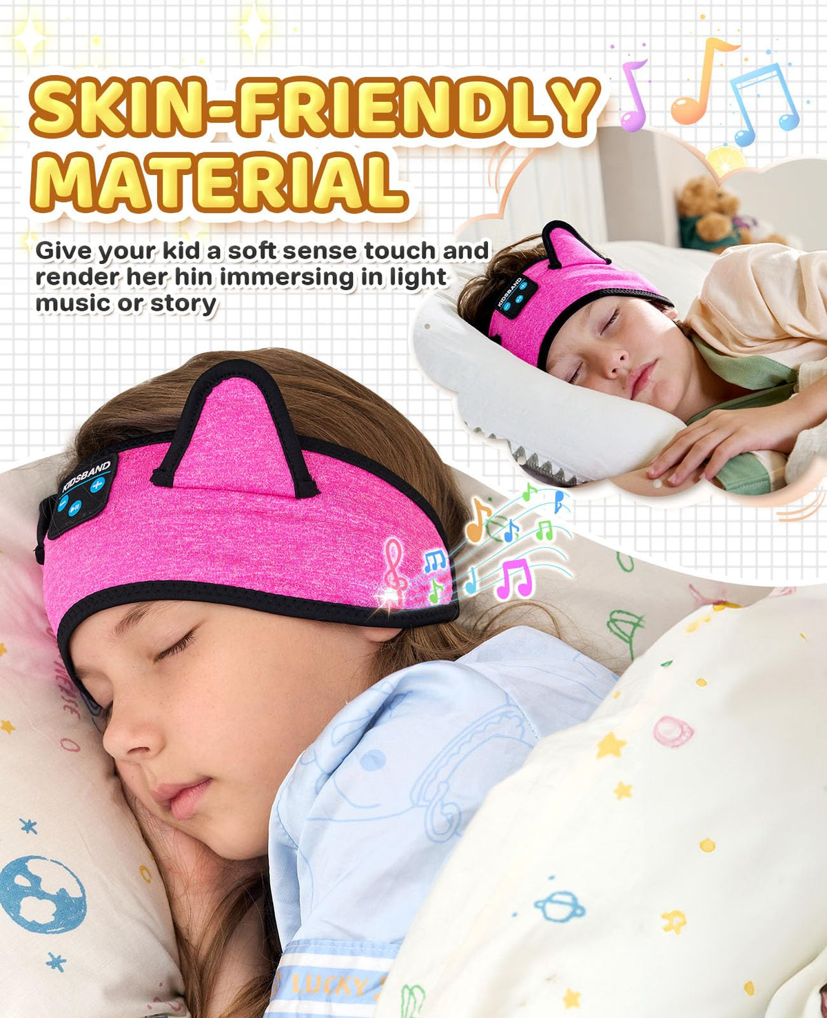 KIDSBAND foldable adjustable strap for a compact, secure fit.