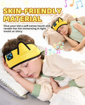 KIDSBAND adjustable headband for a comfortable, growing-friendly fit.
