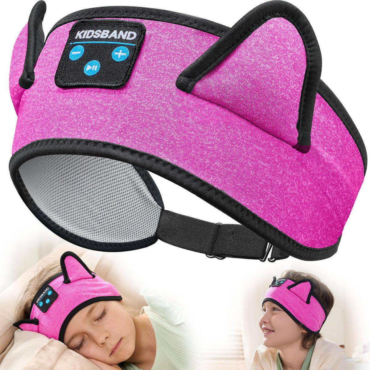 KIDSBAND headband headphones worn by a child for comfortable listening on the go.