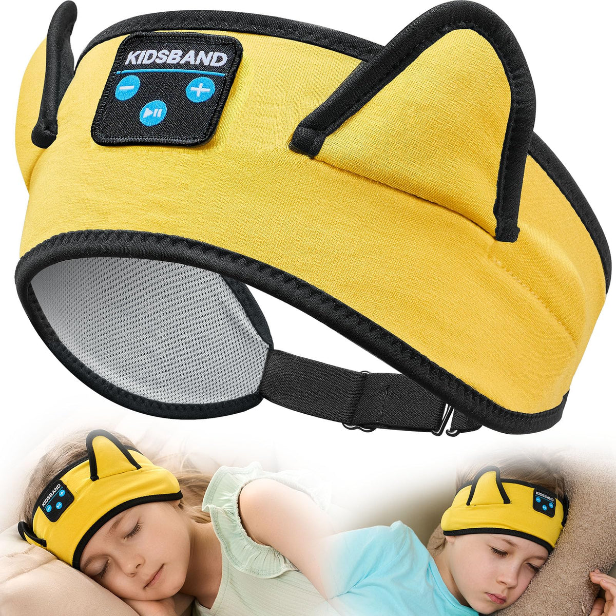 KIDSBAND kids headphones with Bluetooth and AUX for school and travel use.