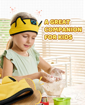 KIDSBAND soft elastic fabric ear cushions for gentle, all-day comfort.