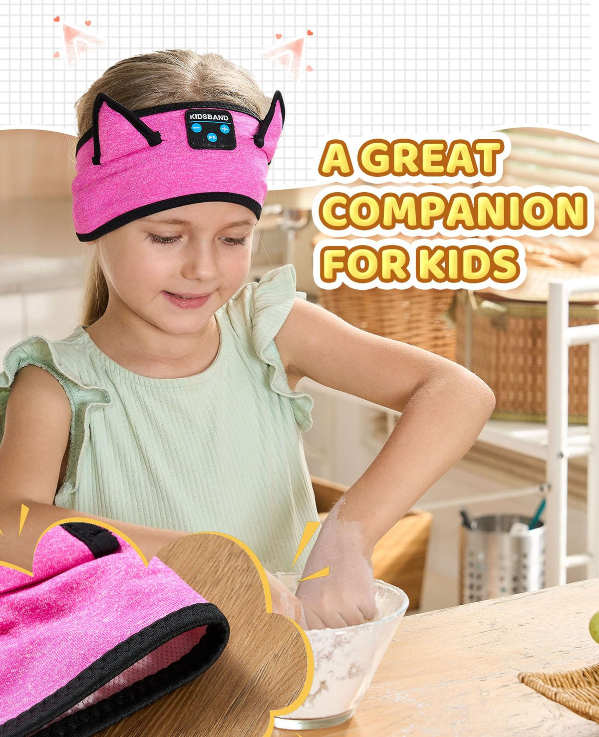 KIDSBAND three point five mm jack enables wired listening.