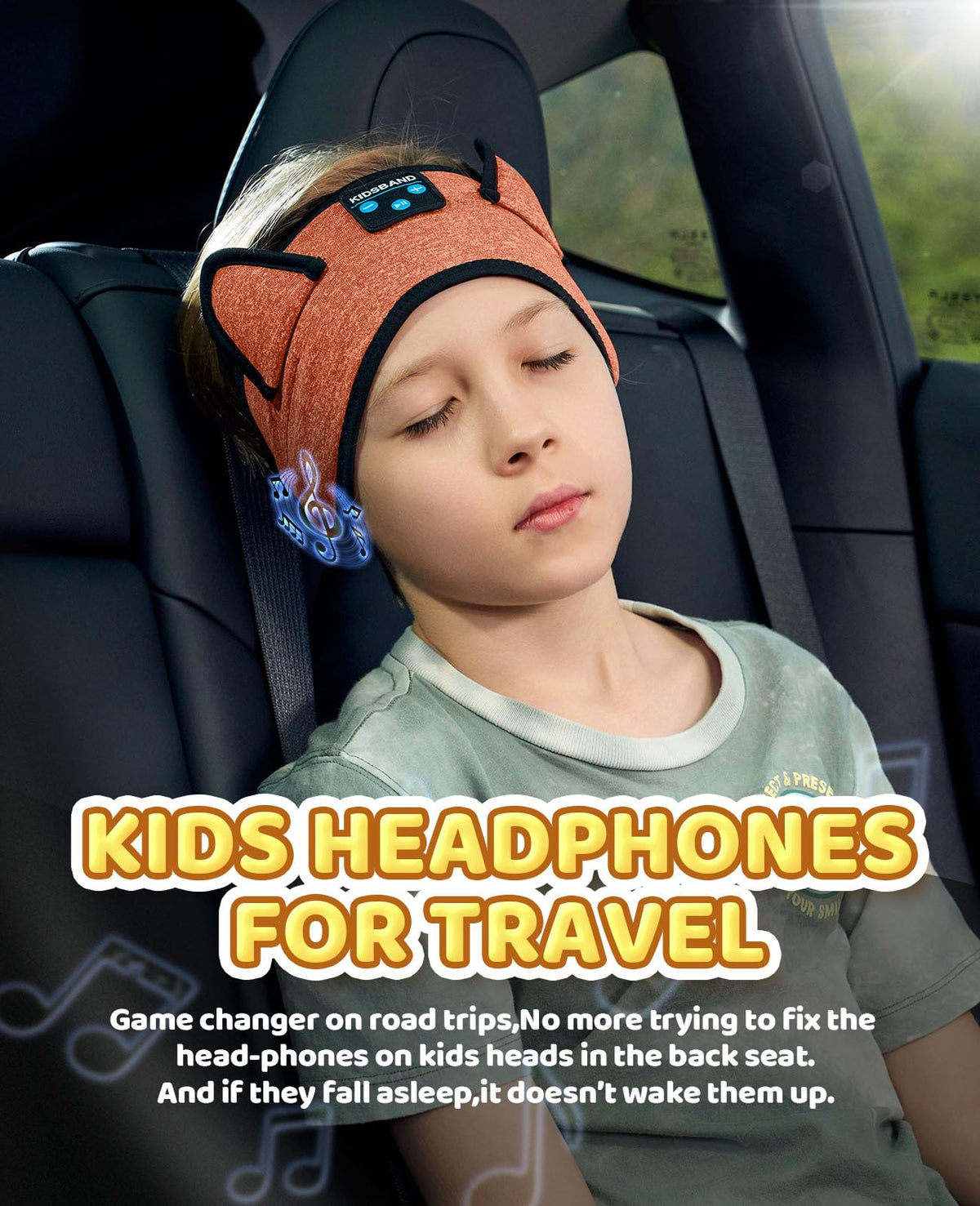 KIDSBAND travel-friendly headphones are lightweight for on-the-go use
