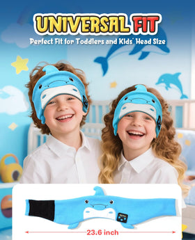 Kidsfuny headband during study time with learning apps