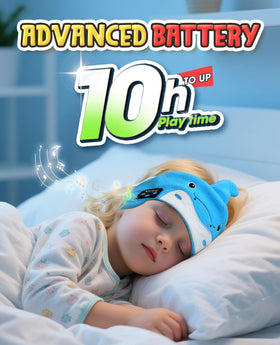 Kidsfuny headband rechargeable battery in-use view