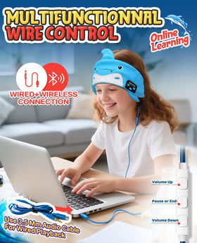 Kidsfuny headband volume limit close-up highlights ear safety feature