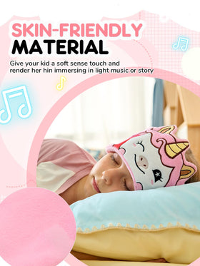 Kidsfuny volume-limited headband close-up protecting young ears.